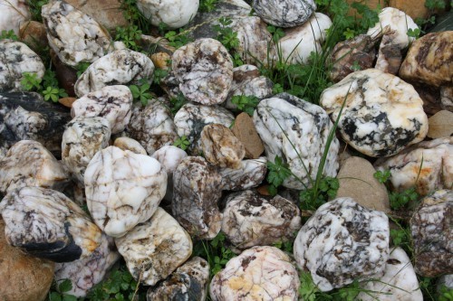  Кварцевый валунчик фр.100-300 мм.  купить в Ставрополе кварц белый, бежевый молочный рыжий крупный природный камень галечник 7850 руб/т   фото 