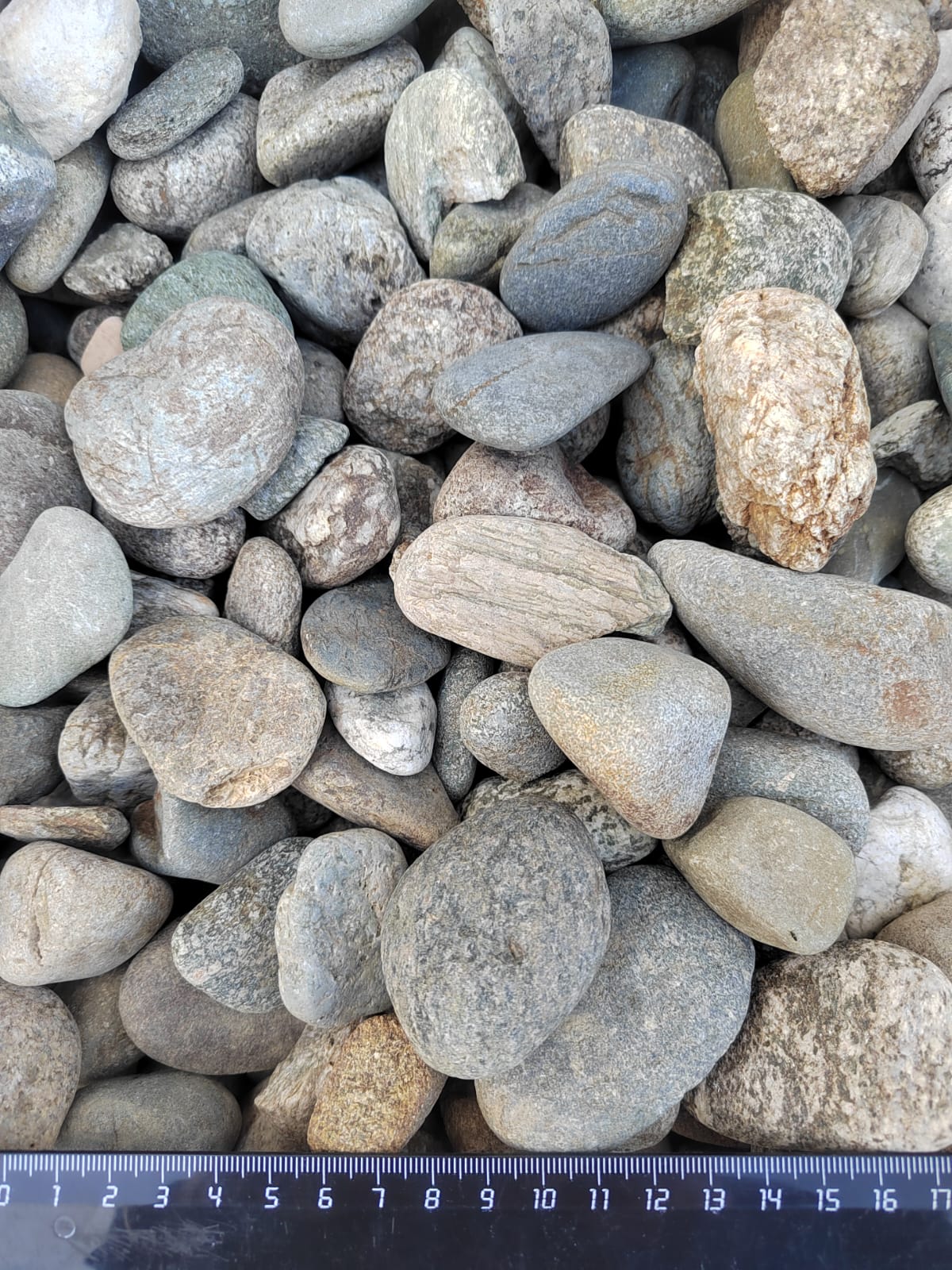  Галька речная окат (серая) фр.40-60 мм купить   в Ставрополе галька речная серый бежевый рыжий коричневый округлый речной камень 4000 руб/т   фото 